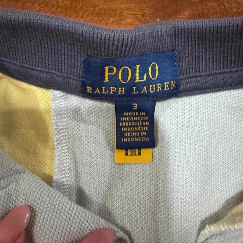 Polo Ralph Lauren Toddler Boys Sz 3 Big Pony & Striped Polo Shirt Bundle Preppy